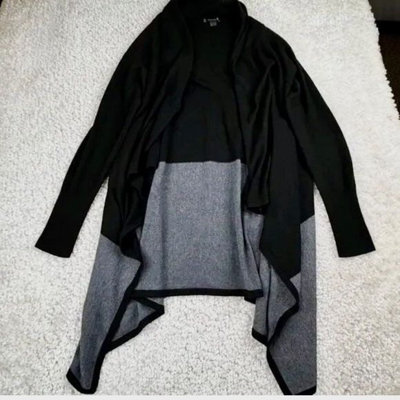 Smartwool Edgewood Wrap Cardigan Sweater Black Gray - Picture 3 of 6